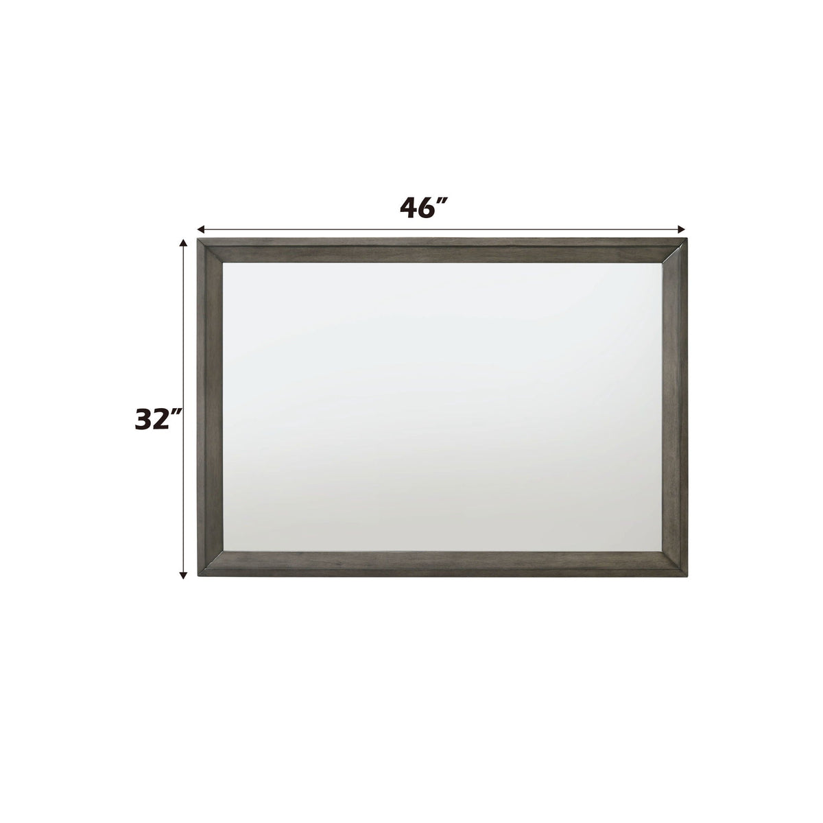 Escher Mirror with Wooden Frame in gray oak, large 46x32 inch size by HouseOfZazla on Tampa Home & Garden Store