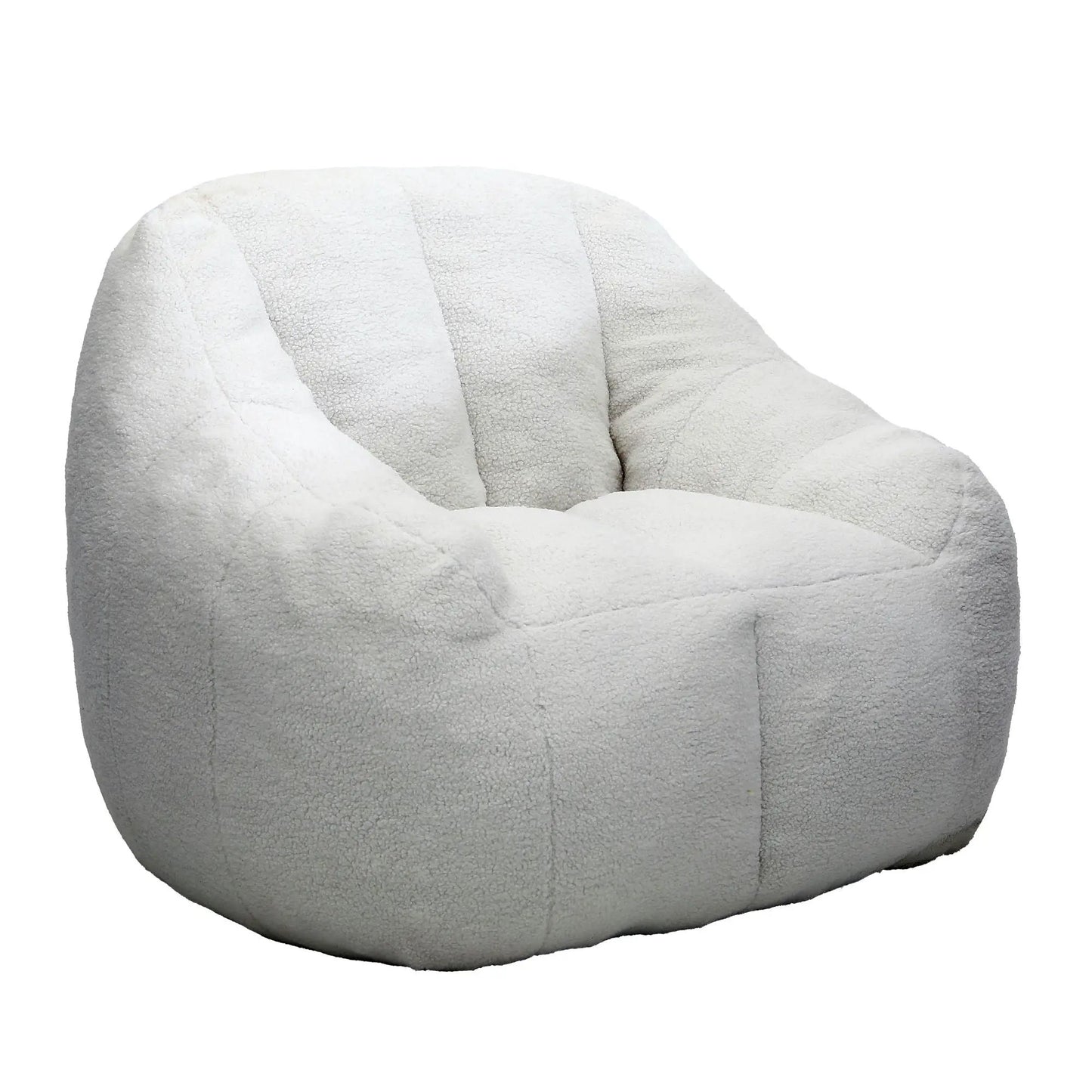 Comfy Bean Bag Chair with Memory Foam Filler, white plush cover, Unique Piece Furniture on Tampa Home & Garden Store