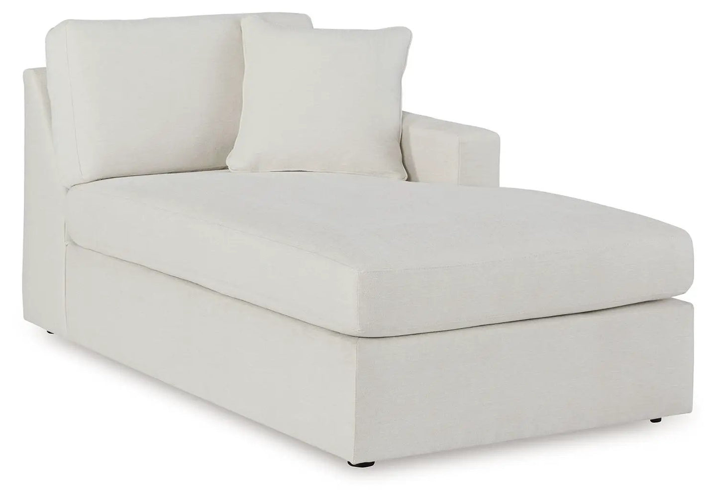 Modmax Oyster stationary sectional chaise in off-white fabric by Unique Piece Furniture on Tampa Home & Garden Store