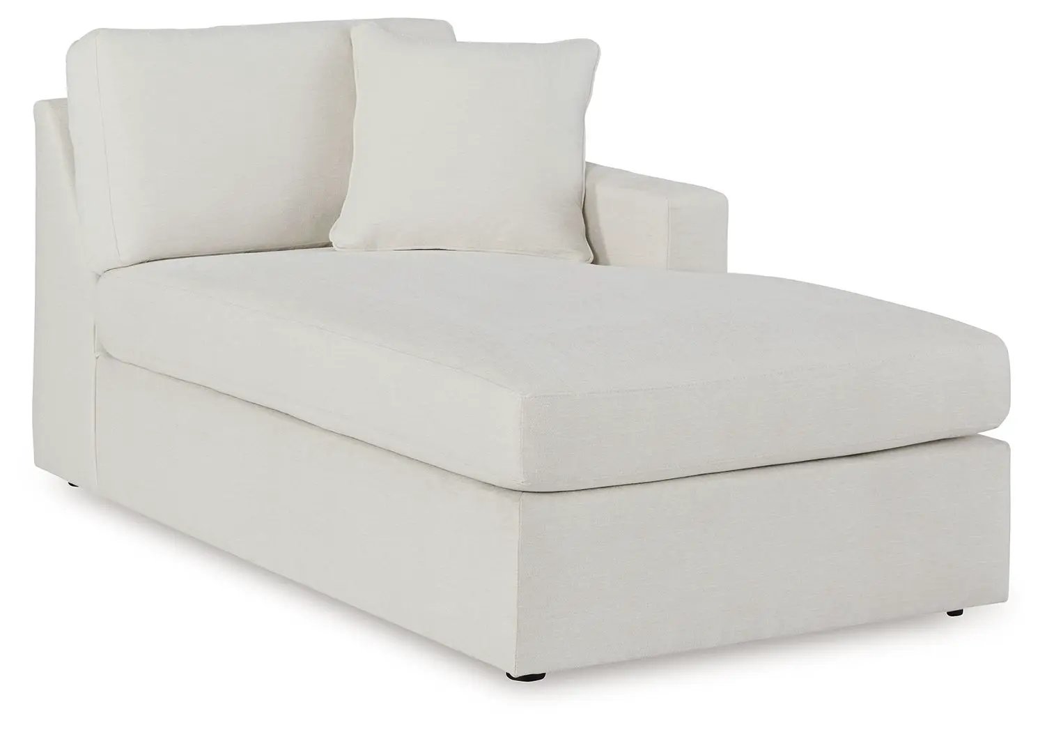 Modmax Oyster stationary sectional chaise in off-white fabric by Unique Piece Furniture on Tampa Home & Garden Store