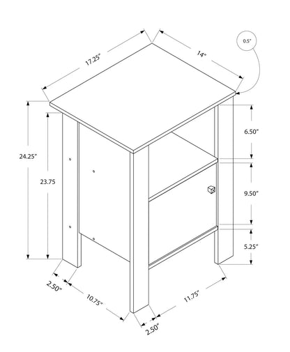 Accent Nightstand With Storage and Transitional