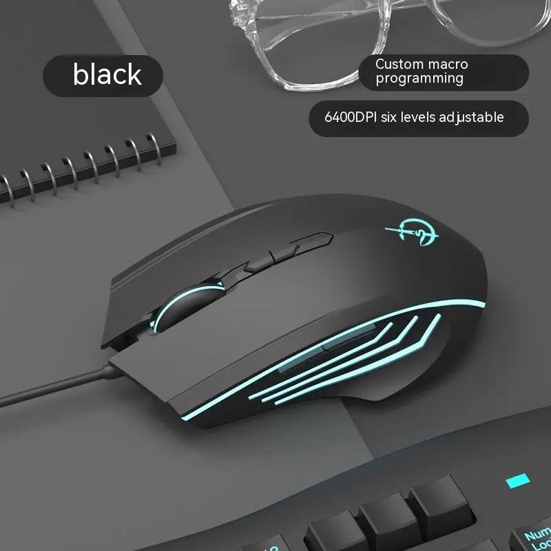 Laptop Esports Game Wired Mouse by FLIPSTYLEZLLC, black with blue RGB lighting on Tampa Home & Garden Store