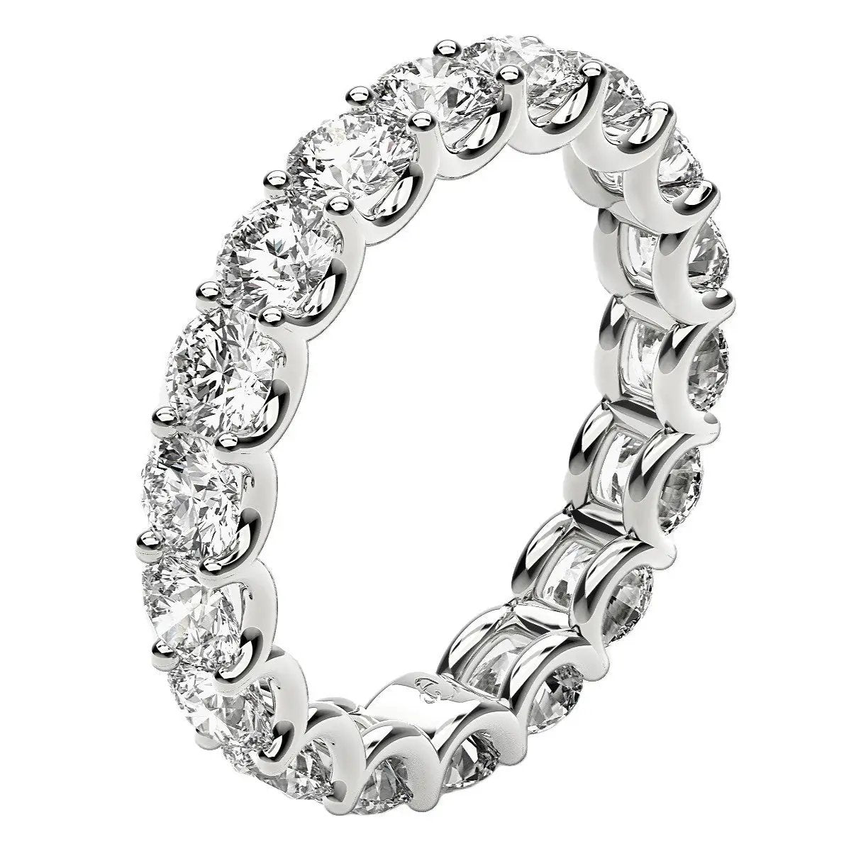 Round cut lab-grown diamond eternity ring in 14k white gold, 2 cttw FG/VS2, Bids.com on Tampa Home & Garden Store