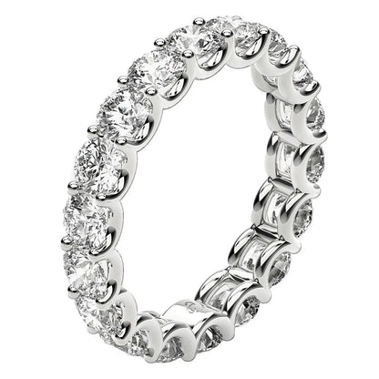 Round cut lab-grown diamond eternity ring in 14k white gold, 2 cttw FG/VS2, Bids.com on Tampa Home & Garden Store