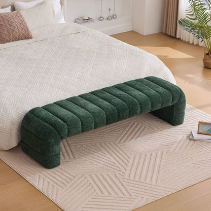 Modern Upholstered Bed Bench with Channel Tufted