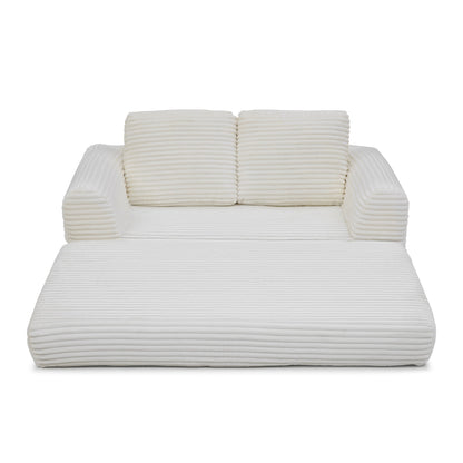 Folding Corduroy Sofa Bed with Removable Covers