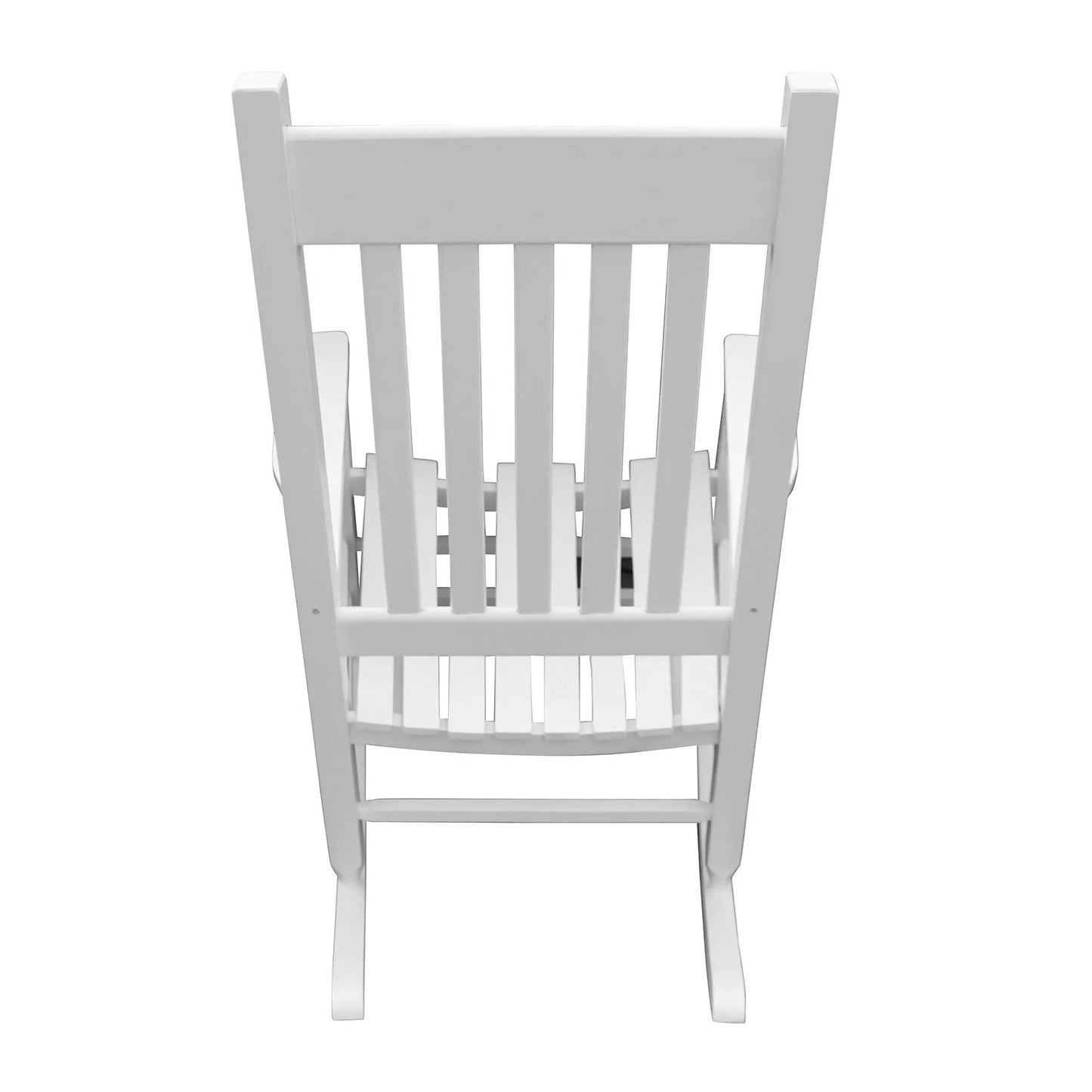 Classic wooden porch rocker chair white Populus wood, slatted back on Tampa Home & Garden Store