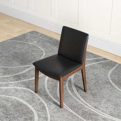 Mid-Century Modern solid wood dining chair by HouseOfZazla in black fabric upholstery on Tampa Home & Garden Store