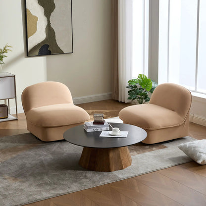 Pumpkin Shaped Swivel Accent Chair Living Room