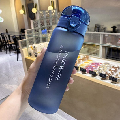 Stevvex 780ml blue frosted water bottle with flip-top leak-proof lid on Tampa Home & Garden Store