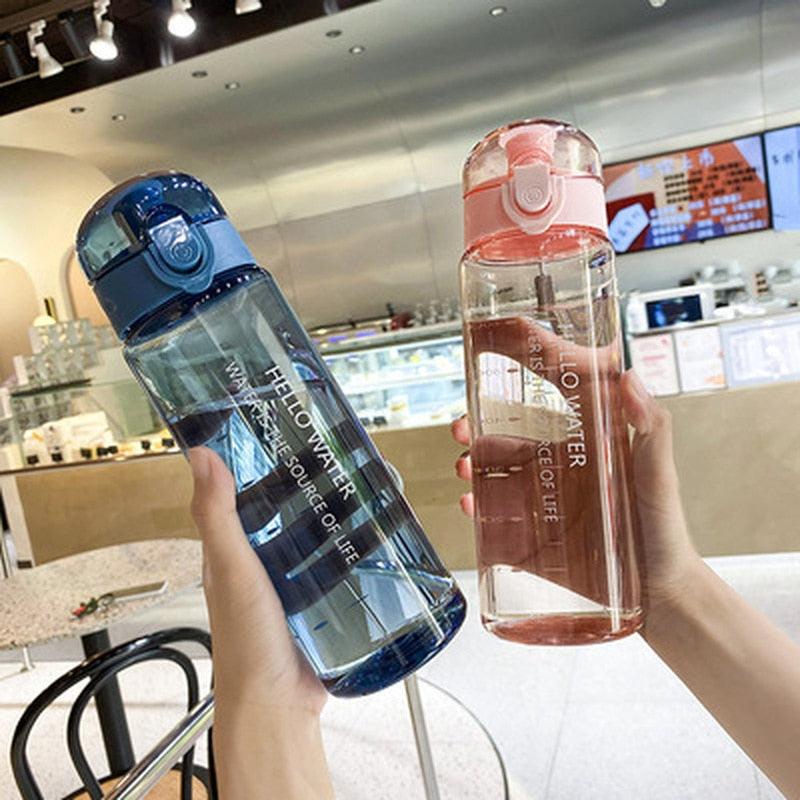 Stevvex 780ml BPA-free water bottle with straw blue & pink pair on Tampa Home & Garden Store