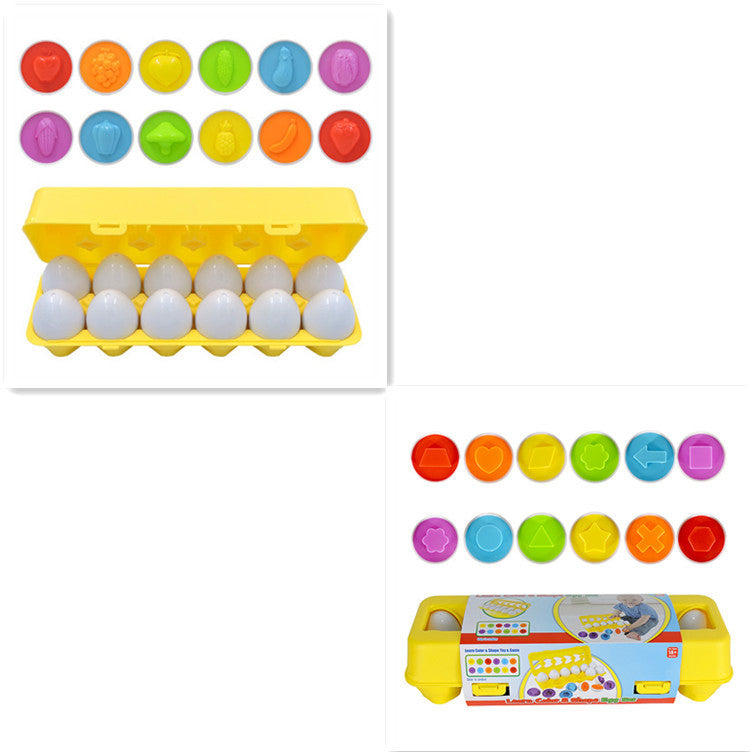 Baby toy set with colorful shape-sorting eggs and yellow egg carton by Sell My Stuff on Tampa Home & Garden Store