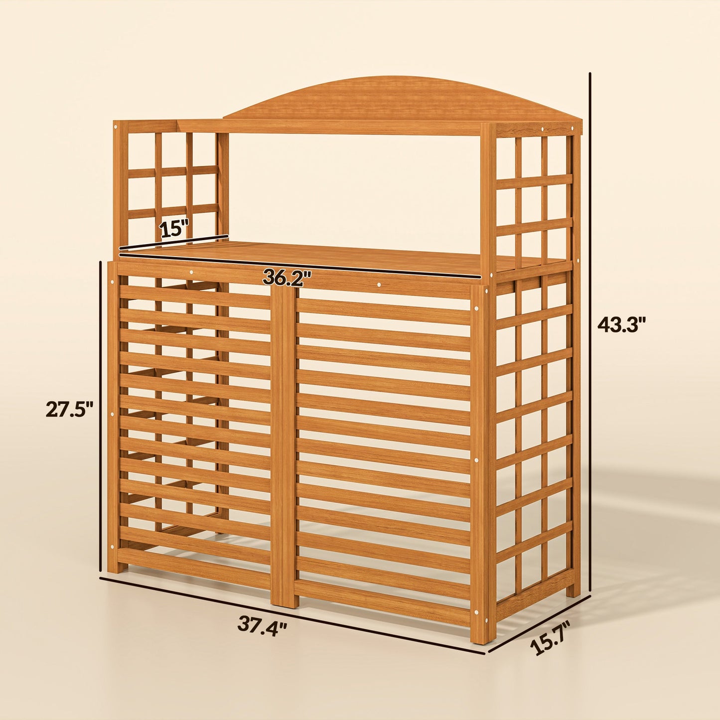Outsunny Wood Air Fence With Storage Shelves