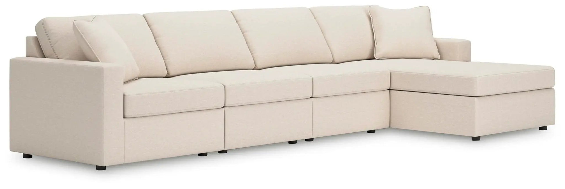 Modmax Oyster stationary sectional sofa in beige fabric with right chaise on Tampa Home & Garden Store