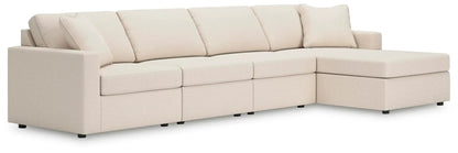 Modmax Oyster stationary sectional sofa in beige fabric with right chaise on Tampa Home & Garden Store