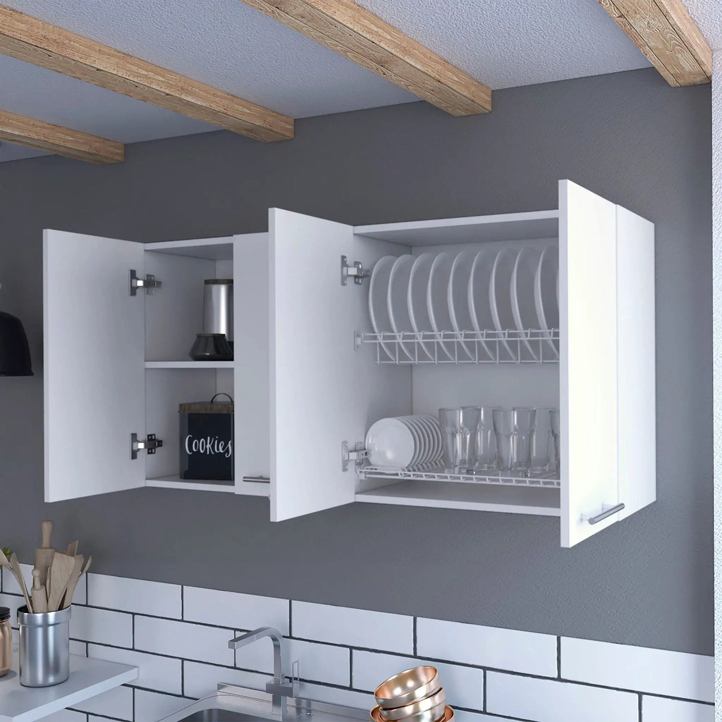 Kitchen Cabinet Durham White Four Doors Set
