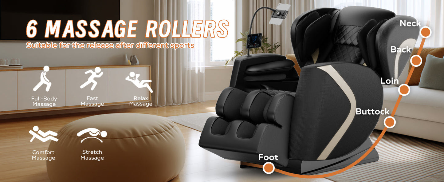 HouseOfZazla black massage chair recliner with zero gravity and full body air pressure on Tampa Home & Garden Store