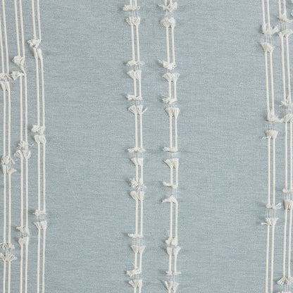 Cotton Jacquard Reversible Aqua and Ivory Set