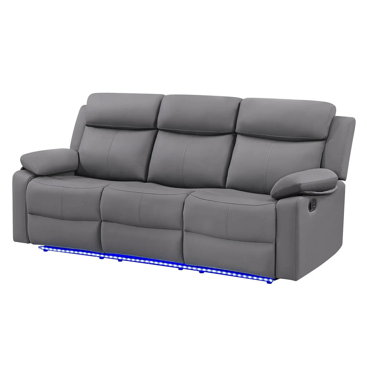 Blanche reclining sofa with LED lights, gray upholstery, Unique Piece Furniture on Tampa Home & Garden Store