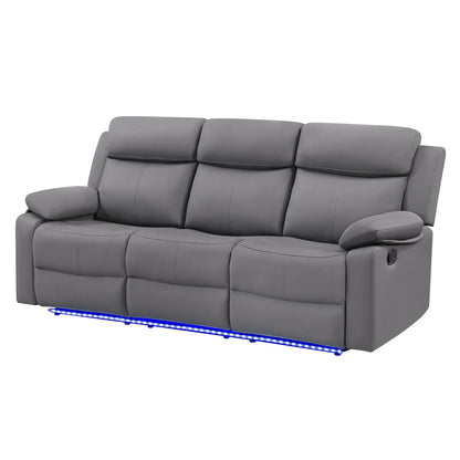 Blanche reclining sofa with LED lights, gray upholstery, Unique Piece Furniture on Tampa Home & Garden Store