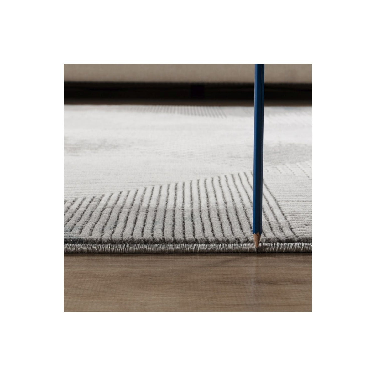 Soft 3D Gray Geometric Area Rug by HouseOfZazla, gray striped texture on Tampa Home & Garden Store