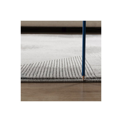 Soft 3D Gray Geometric Area Rug by HouseOfZazla, gray striped texture on Tampa Home & Garden Store