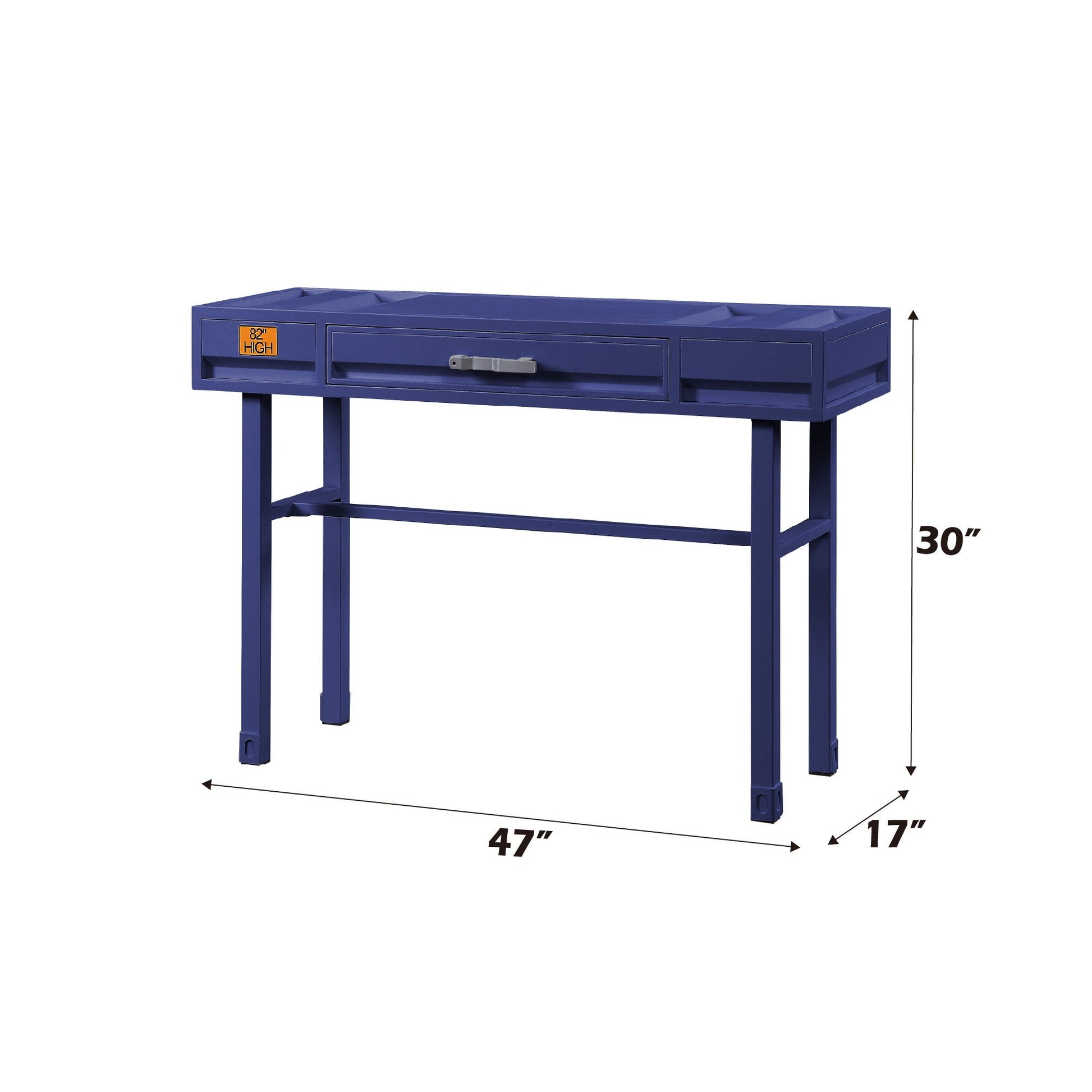 Cargo Vanity Desk with storage in blue metal, 47W x 17D x 30H by HouseOfZazla on Tampa Home & Garden Store