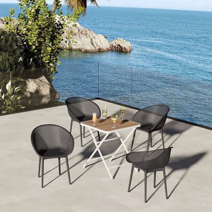 2 Pack Lounge Chair Set and Folding Square Table