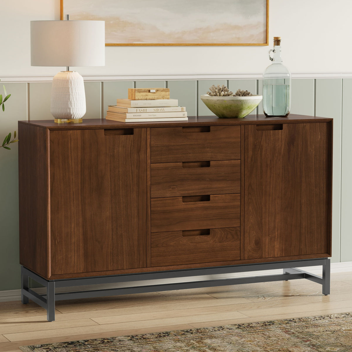 Banting sideboard with centre drawers in oak finish by HouseOfZazla on Tampa Home & Garden Store