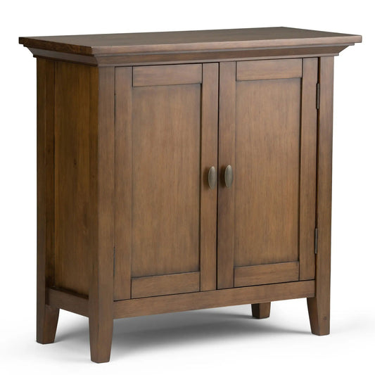 Redmond handcrafted low storage cabinet by Unique Piece Furniture warm brown paneled doors on Tampa Home & Garden Store
