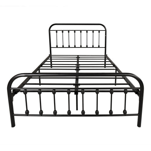 Tara Victorian-Style Steel Bed Frame, black metal with spindle rails by HouseOfZazla on Tampa Home & Garden Store