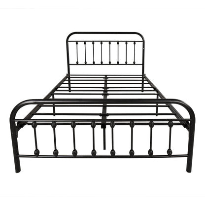 Tara Victorian-Style Steel Bed Frame, black metal with spindle rails by HouseOfZazla on Tampa Home & Garden Store