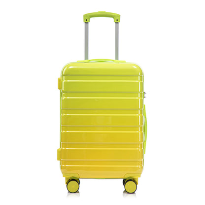 Hard-shell polycarbonate lime gradient spinner luggage with extendable handle and wheels on Tampa Home & Garden Store