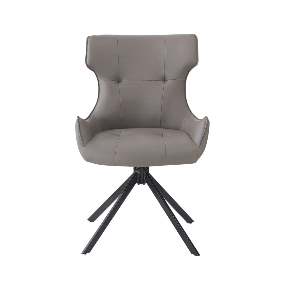 Camel side chair with padded cushion and swivel black metal base on Tampa Home & Garden Store