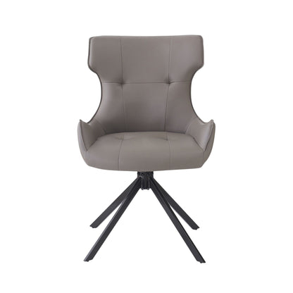 Camel side chair with padded cushion and swivel black metal base on Tampa Home & Garden Store