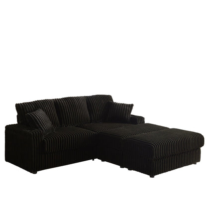 3 Seater Sofa With 2 Ottomans and Storage