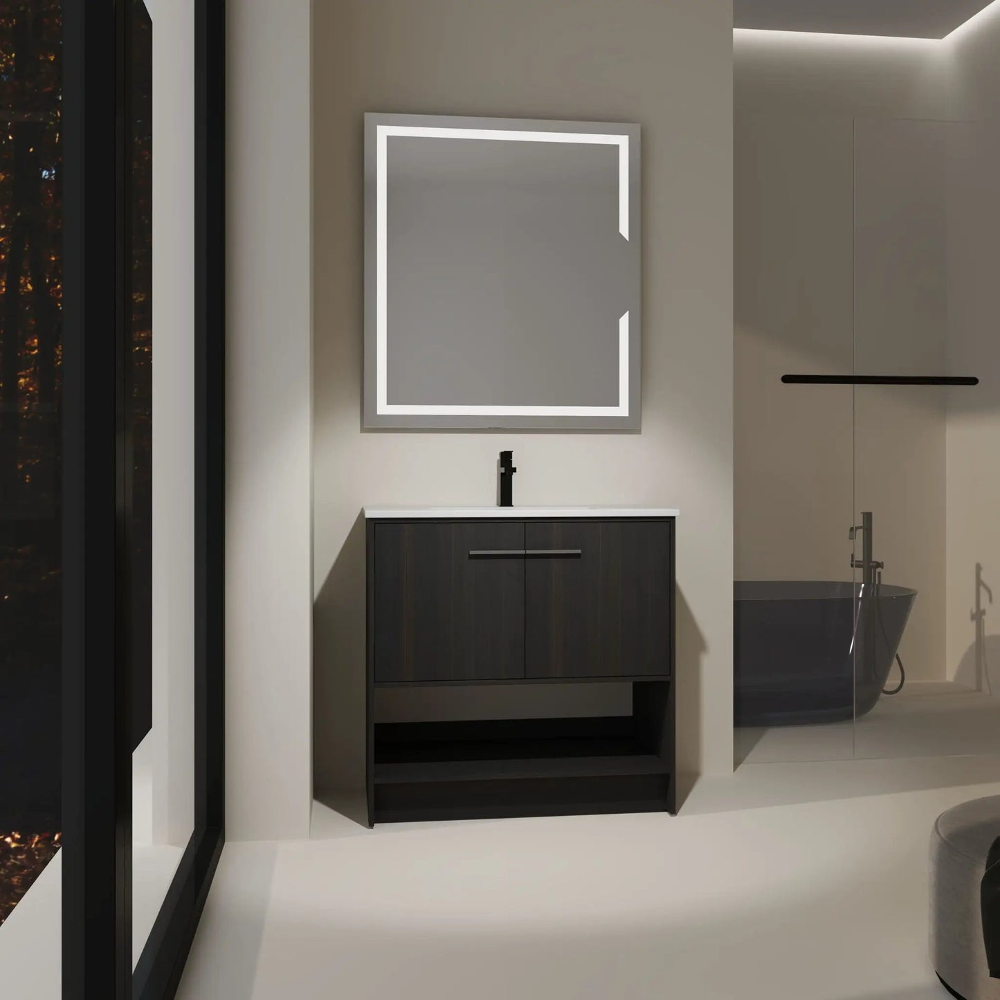 Modern Bathroom Vanity with Ceramic Sink