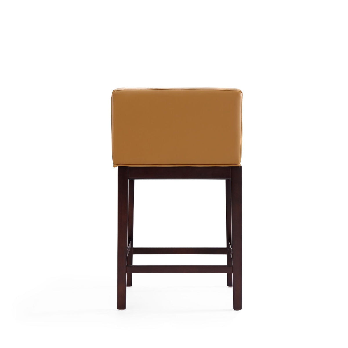 HouseOfZazla Counter Stool with tan upholstered seat and dark beech wood frame on Tampa Home & Garden Store