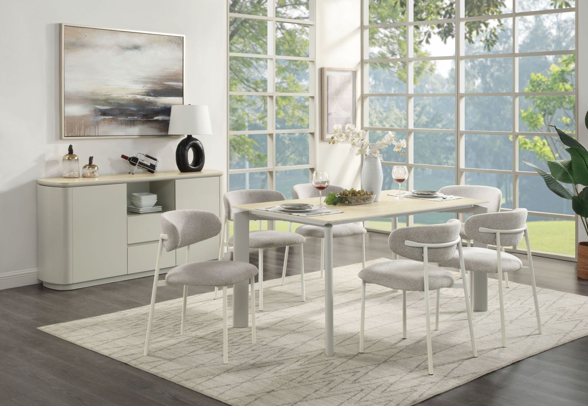 Ingram Ceramic Top Dining Table - Light Gray by HouseOfZazla on Tampa Home & Garden Store