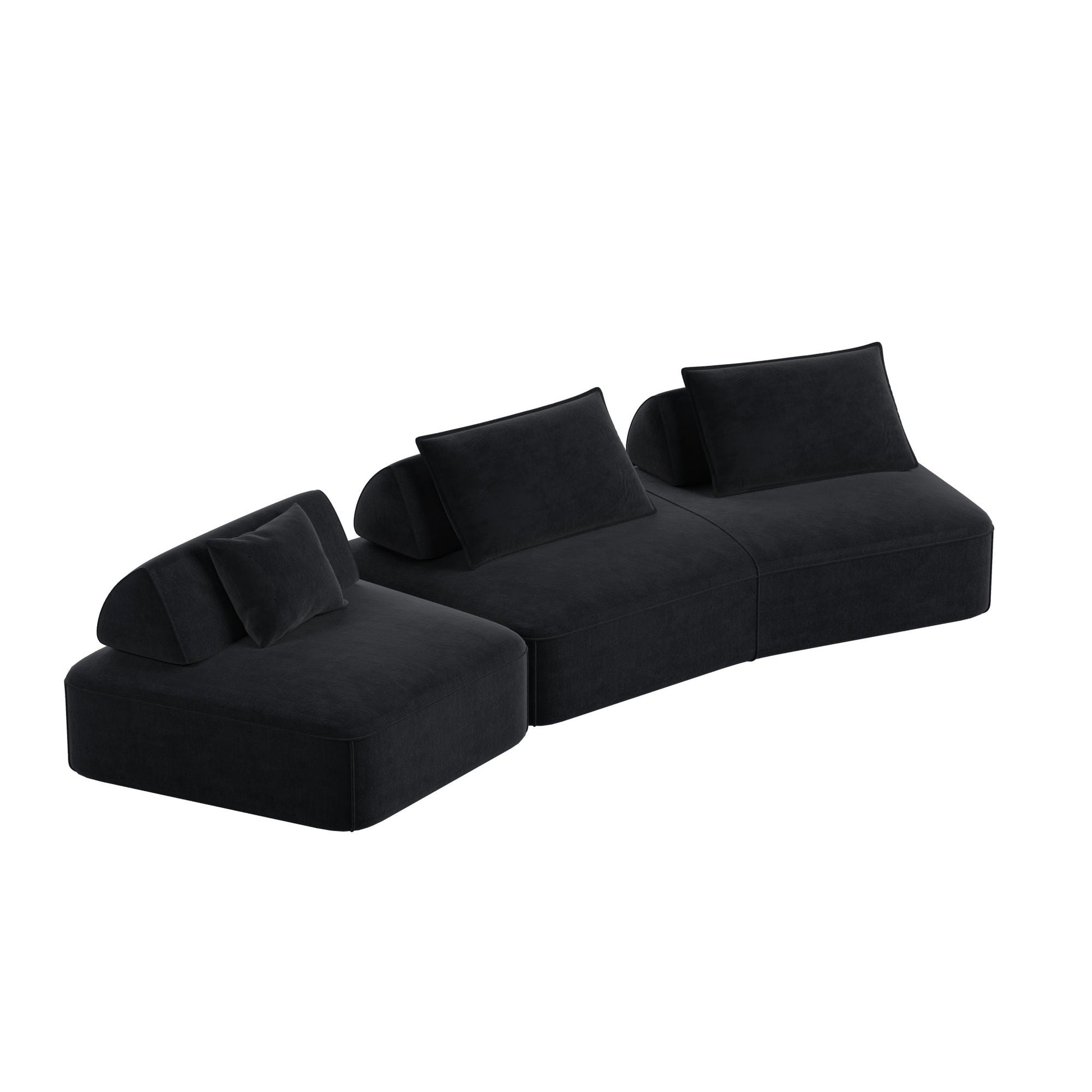 Modern Luxury Oversized Modular Sectional Sofa Set, 2-piece black upholstery by HouseOfZazla on Tampa Home & Garden Store