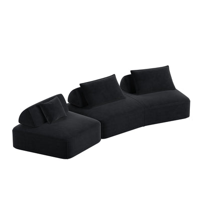Modern Luxury Oversized Modular Sectional Sofa Set, 2-piece black upholstery by HouseOfZazla on Tampa Home & Garden Store