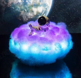 Colorful Clouds Astronaut LED Night Light Rainbow