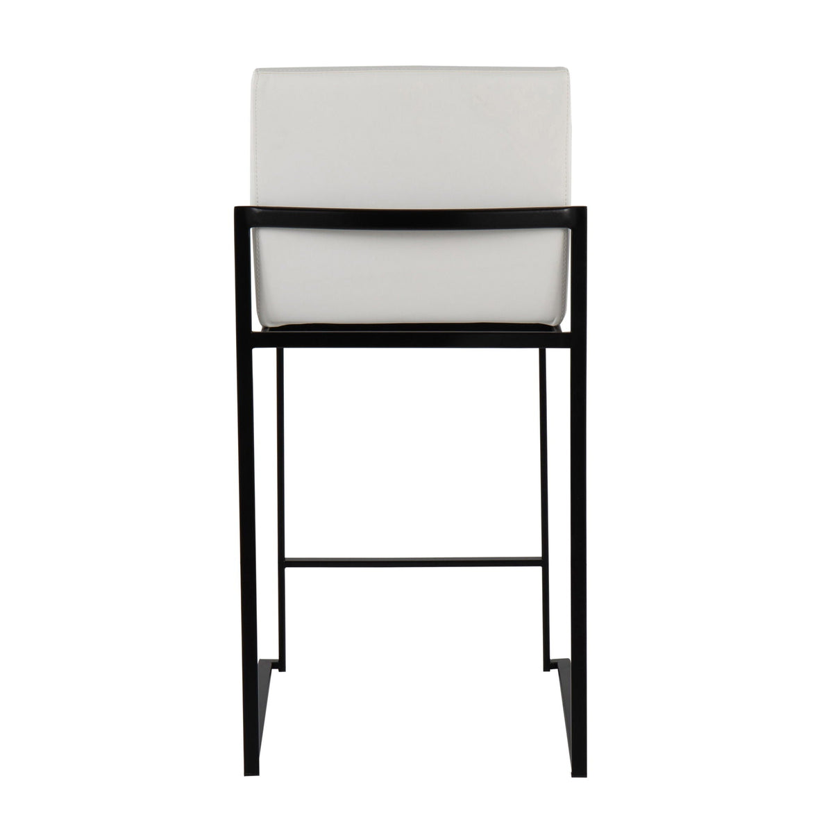 Fuji High Back Counter Stool white leather with black metal frame HouseOfZazla on Tampa Home & Garden Store