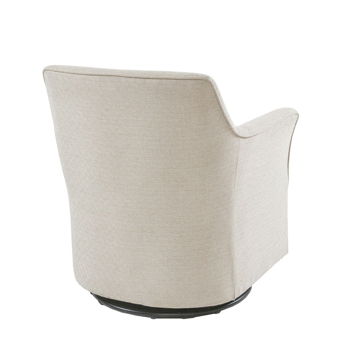 Swivel Glider Chair by HouseOfZazla in beige/gray textured fabric with metal base 360° rotation on Tampa Home & Garden Store