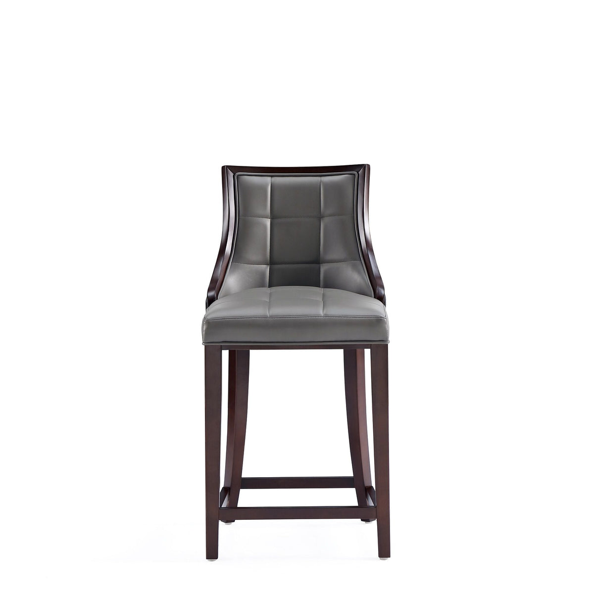 Bar height stool 28-30 in by HouseOfZazla with solid wood frame and grey tufted upholstery on Tampa Home & Garden Store