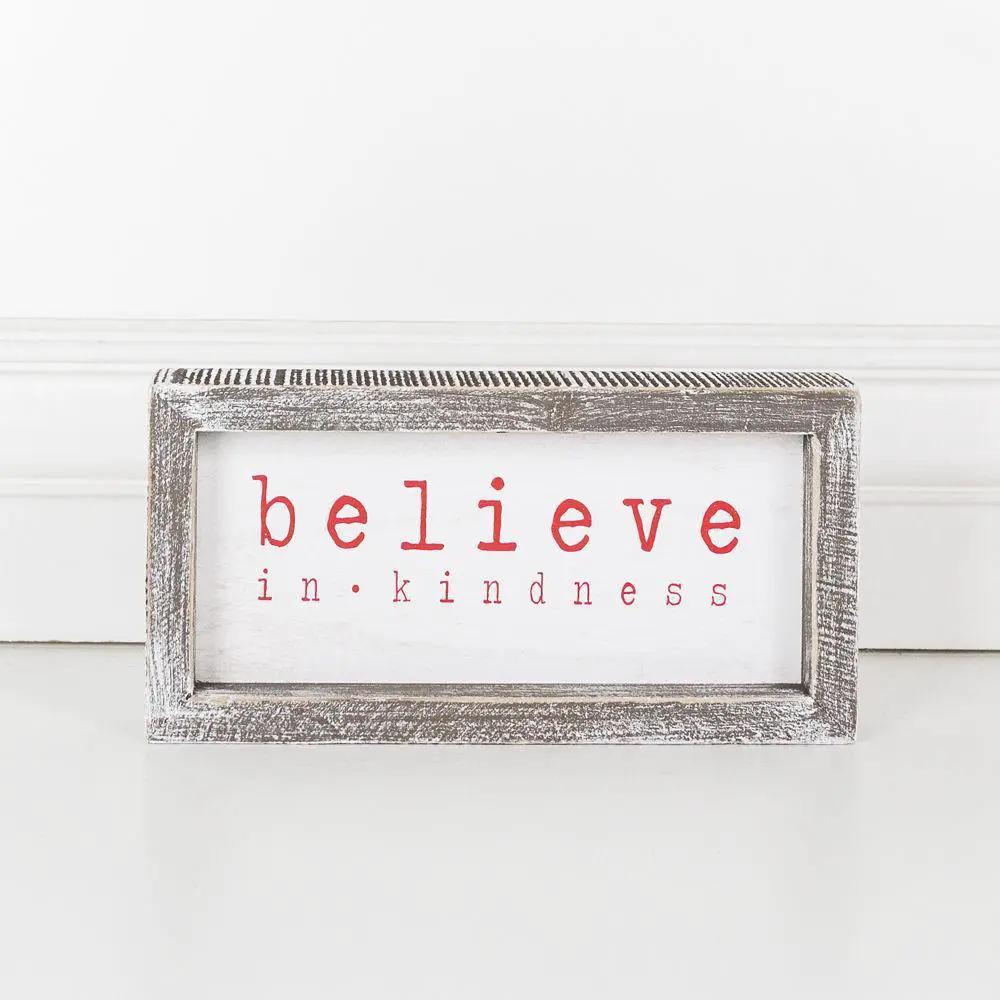 Believe In Kindness Wood Sign for Christmas Decor