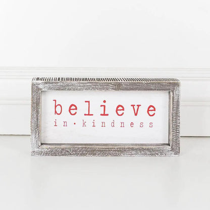Believe In Kindness Wood Sign for Christmas Decor