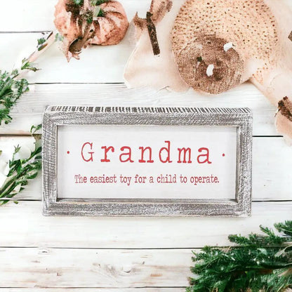 Grandma Humor Sign for Christmas Laugh Gift