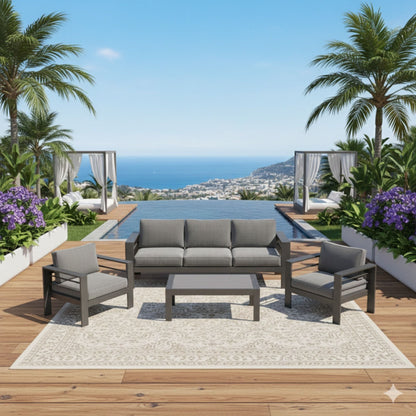 All Weather Iron Patio Set and Thick Cushions