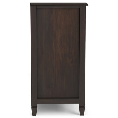 Connaught sideboard buffet with dark brown wood finish, paneled doors and tapered legs on Tampa Home & Garden Store